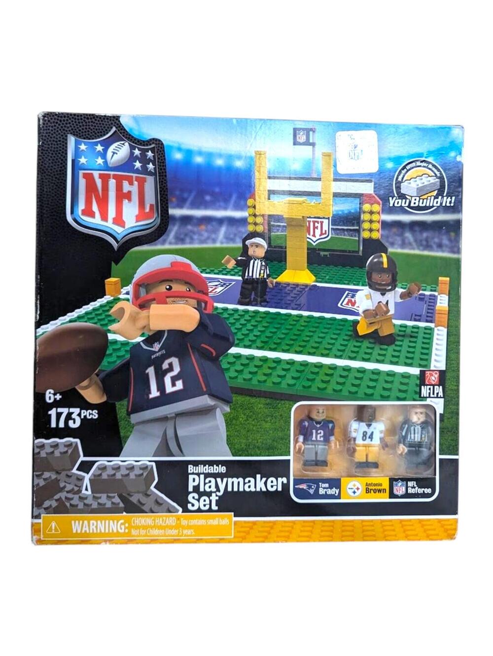 NFL Playmaker Set Tom Brady Antonio Brown Toy 173 Pc Buildable Football NWT New